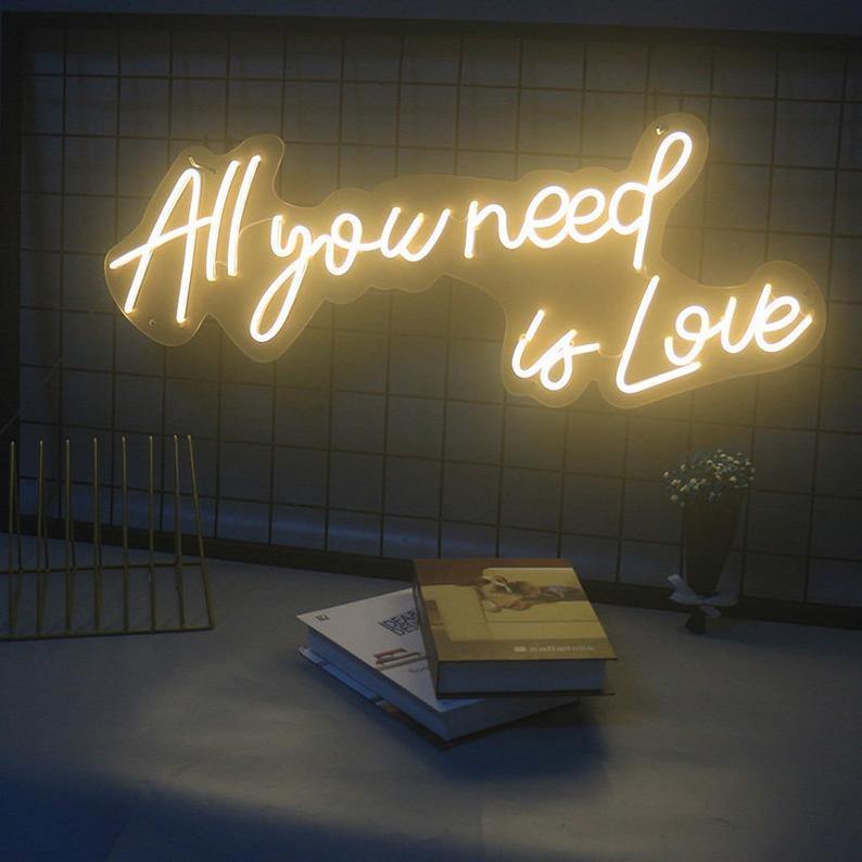 All You Need is love Neon Sign Led - Custom LED Neon Signs - SiniSign.com